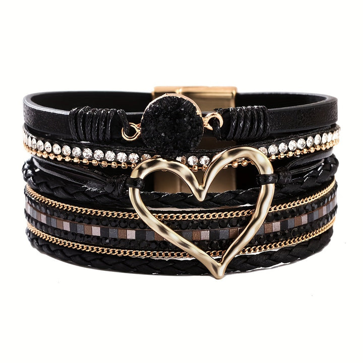 Pulseira de Couro Boémia de Várias Camadas
