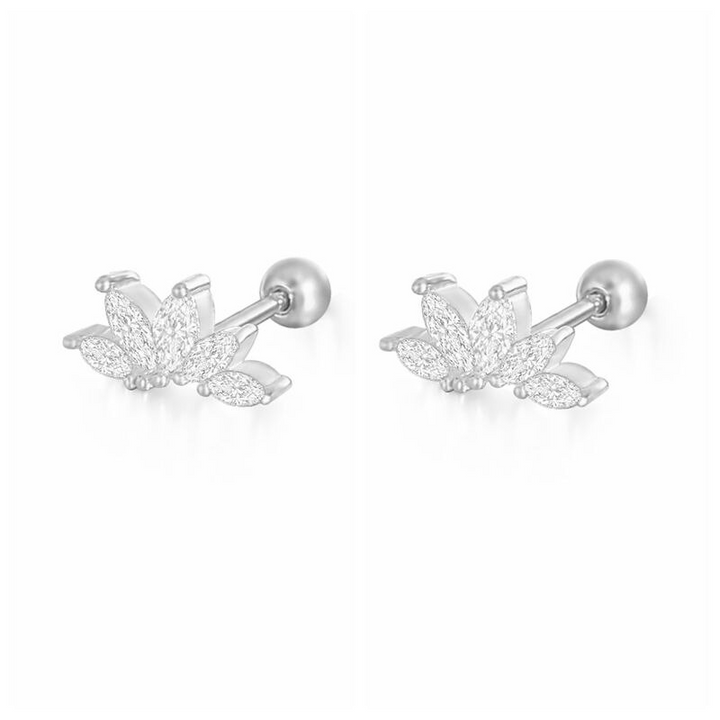 Brincos Pavé de Cristal, Prata S925