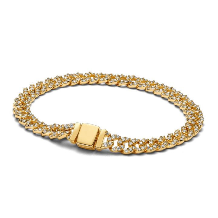 Pulseira Cubana com Moissanite | Ouro