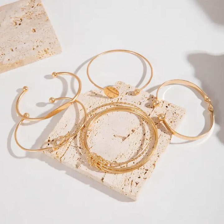 Conjunto de Pulseiras Nó Elegante | Ouro
