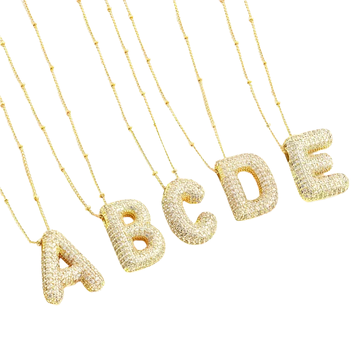 Colar com Inicial em Bolha | Ouro