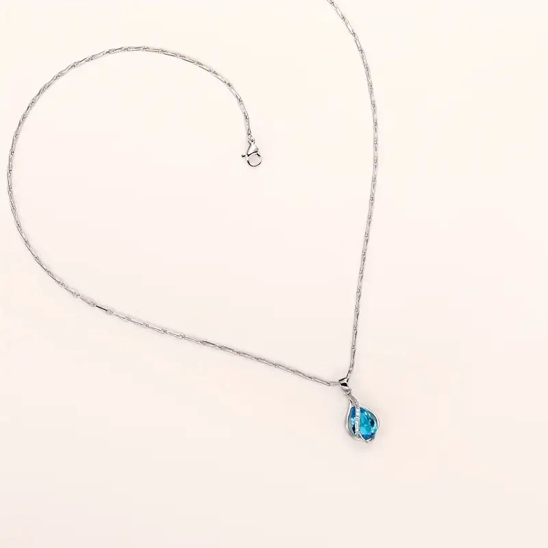 Colar Elegante com Pedra Azul