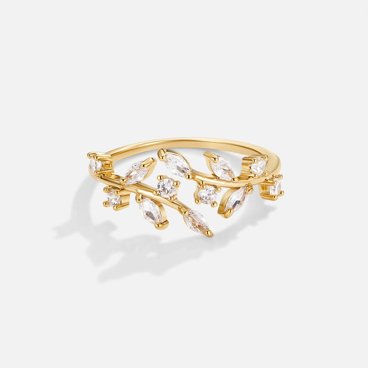 Anel com Videira de Cristal, Ouro 18K