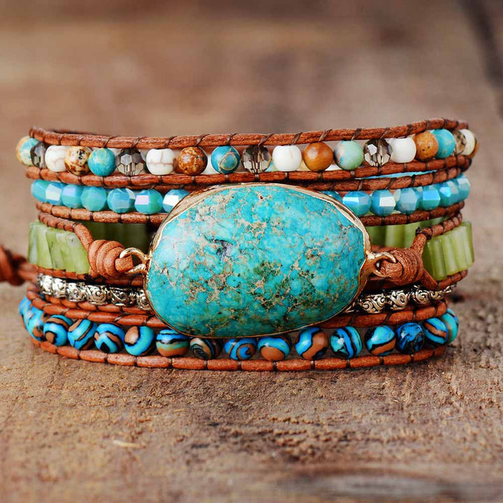 Pulseira de Proteção e Cura com Amazonite e Turquesa