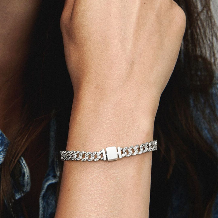 Pulseira Cubana com Moissanite | Ouro
