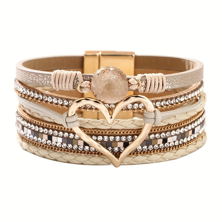 Pulseira de Couro Boémia de Várias Camadas