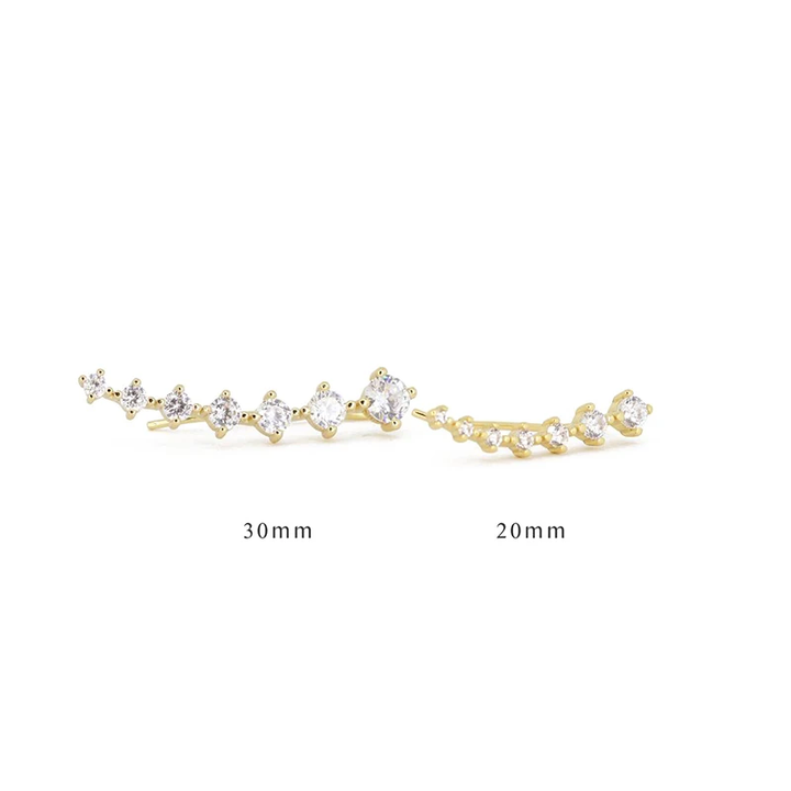 Brincos Ear Climber Sophie, Prata S925