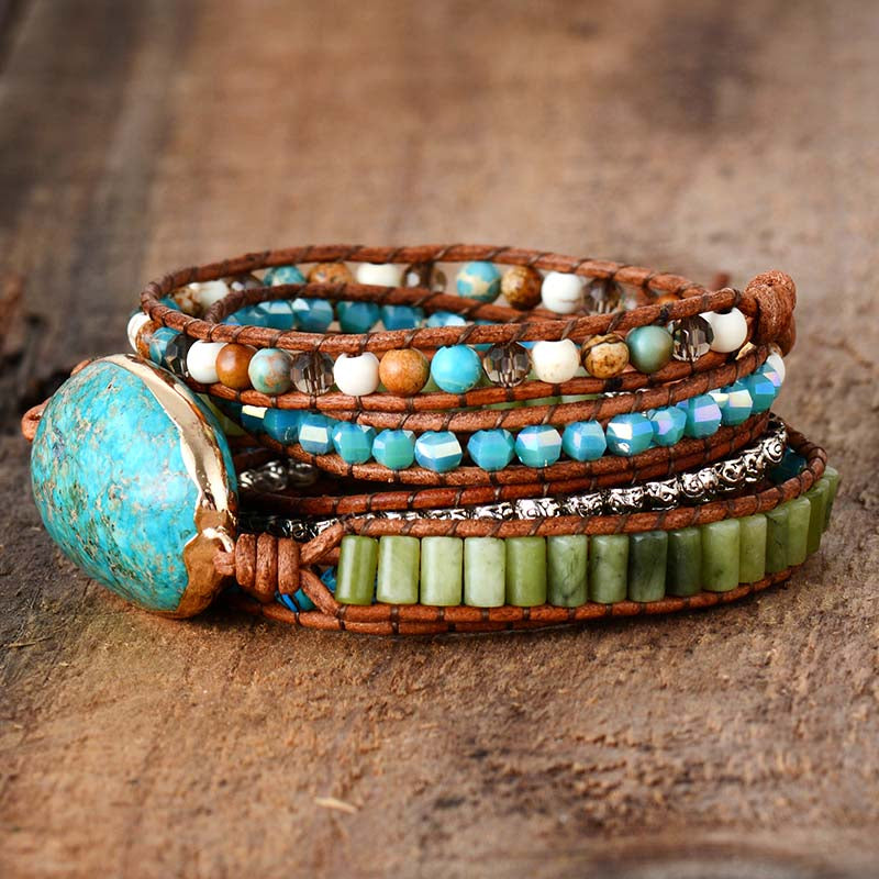 Pulseira de Proteção e Cura com Amazonite e Turquesa