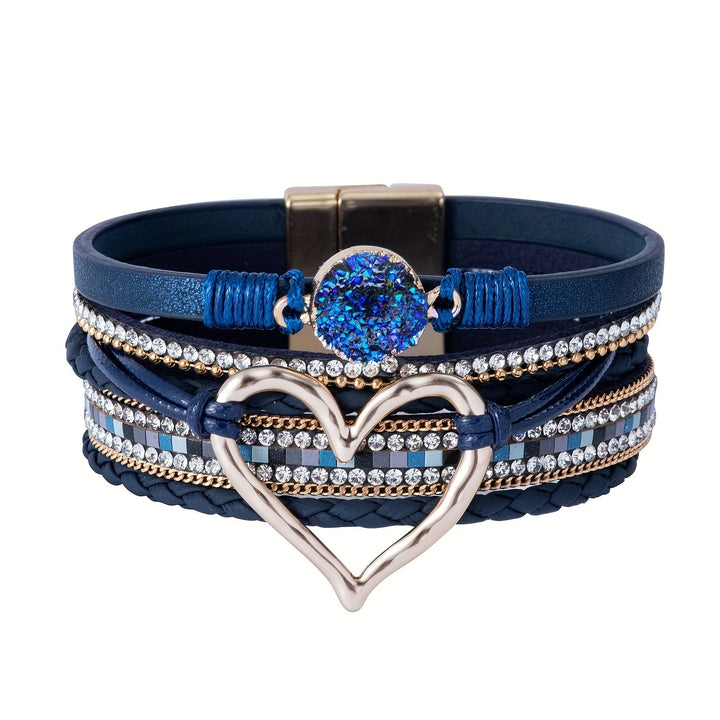 Pulseira de Couro Boémia de Várias Camadas