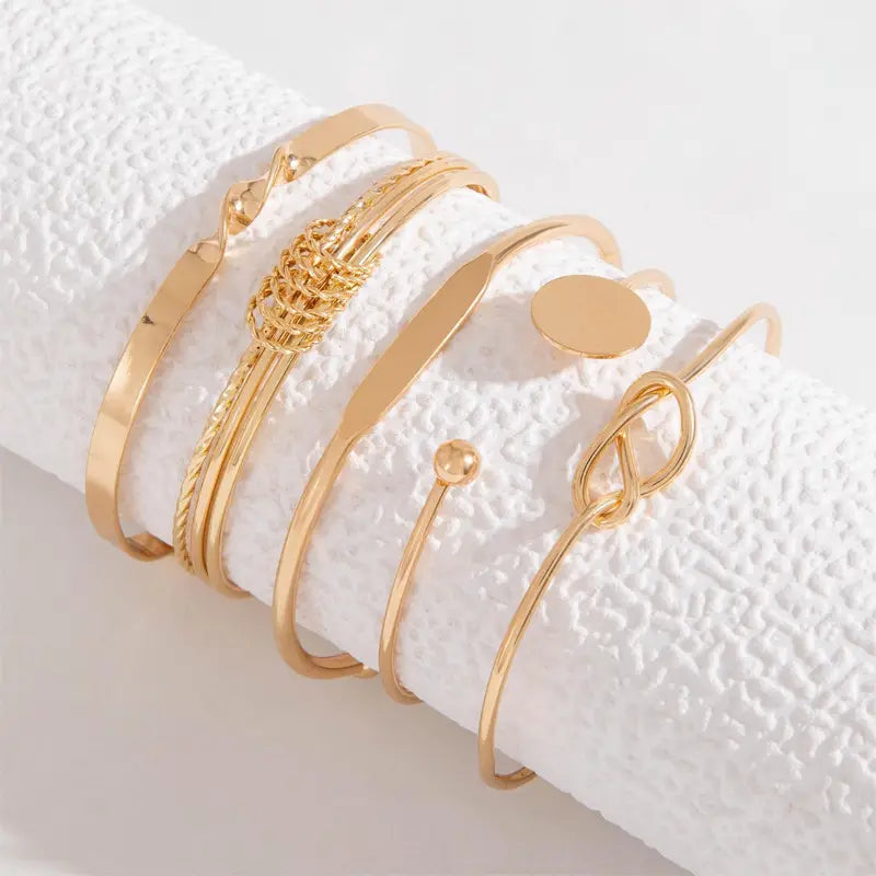 Conjunto de Pulseiras Nó Elegante | Ouro