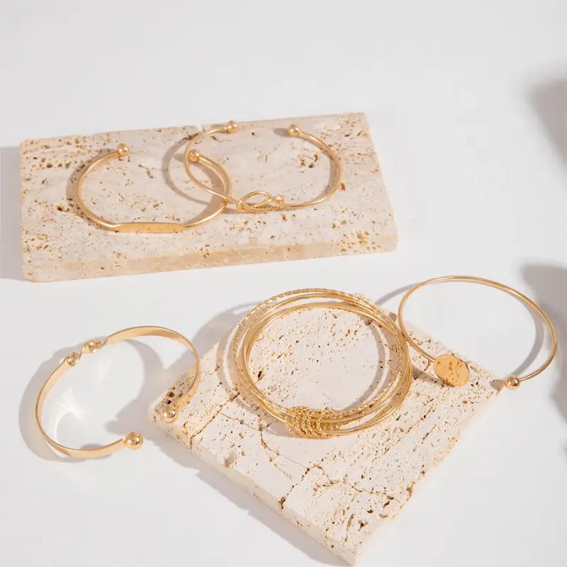 Conjunto de Pulseiras Nó Elegante | Ouro