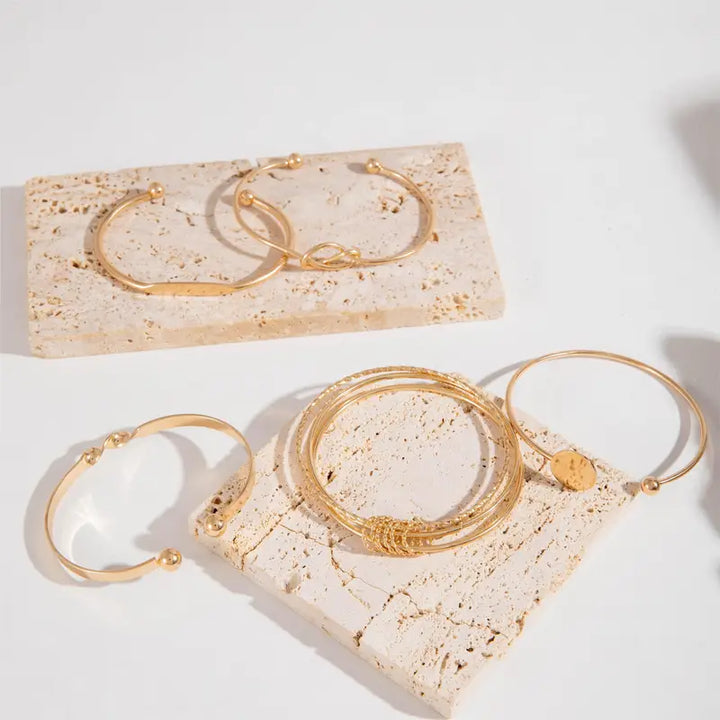 Conjunto de Pulseiras Nó Elegante | Ouro