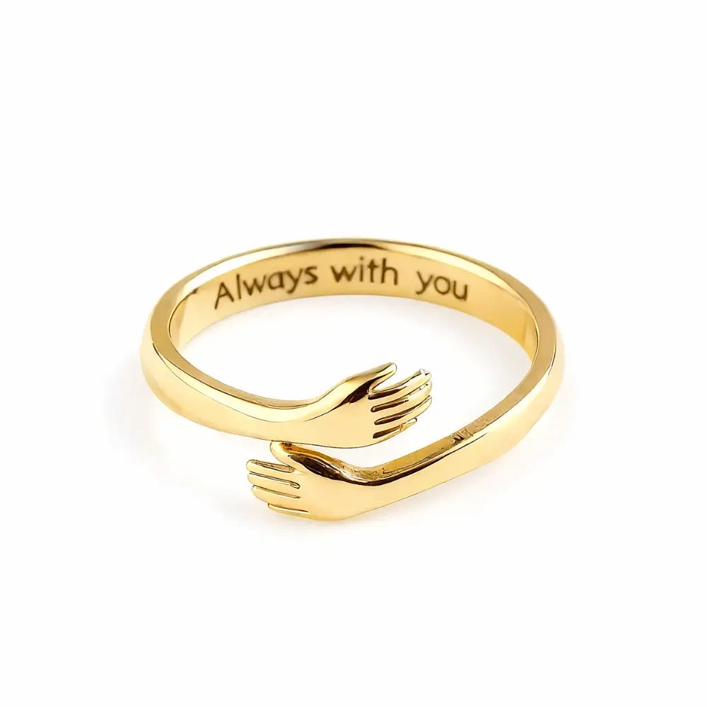 Anel Abraço Dourado Minha Querida Filha