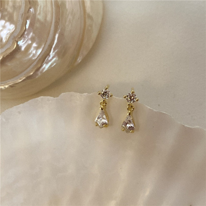 Brincos Pavé em Forma de Gota, Prata S925