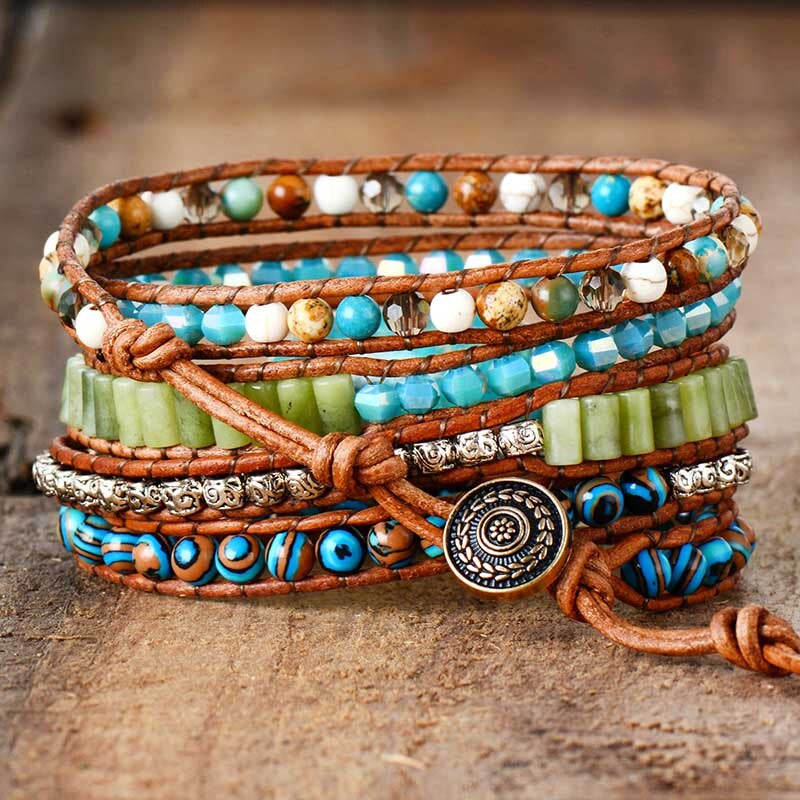 Pulseira de Proteção e Cura com Amazonite e Turquesa
