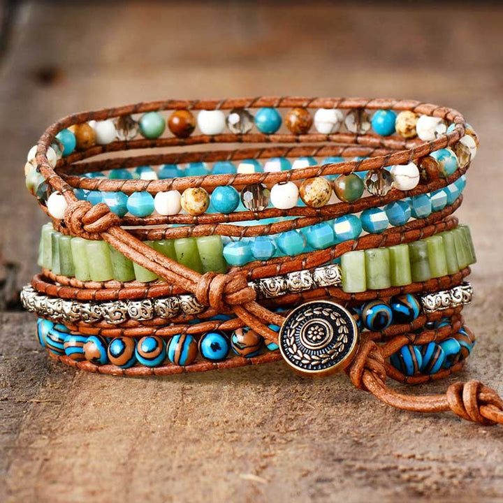 Pulseira de Proteção e Cura com Amazonite e Turquesa
