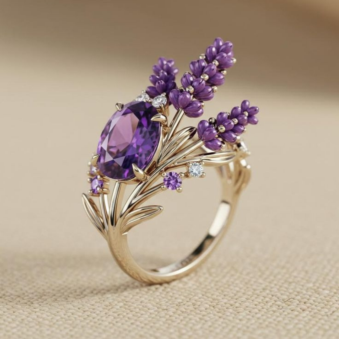 Anel Vintage Lavanda com Ametista