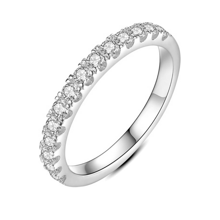 Aliança com Moissanite | Ouro Branco