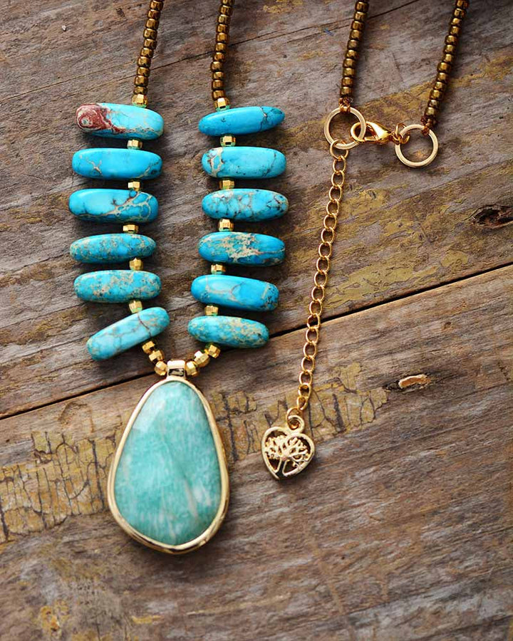 Colar com Pedra Azul Natural