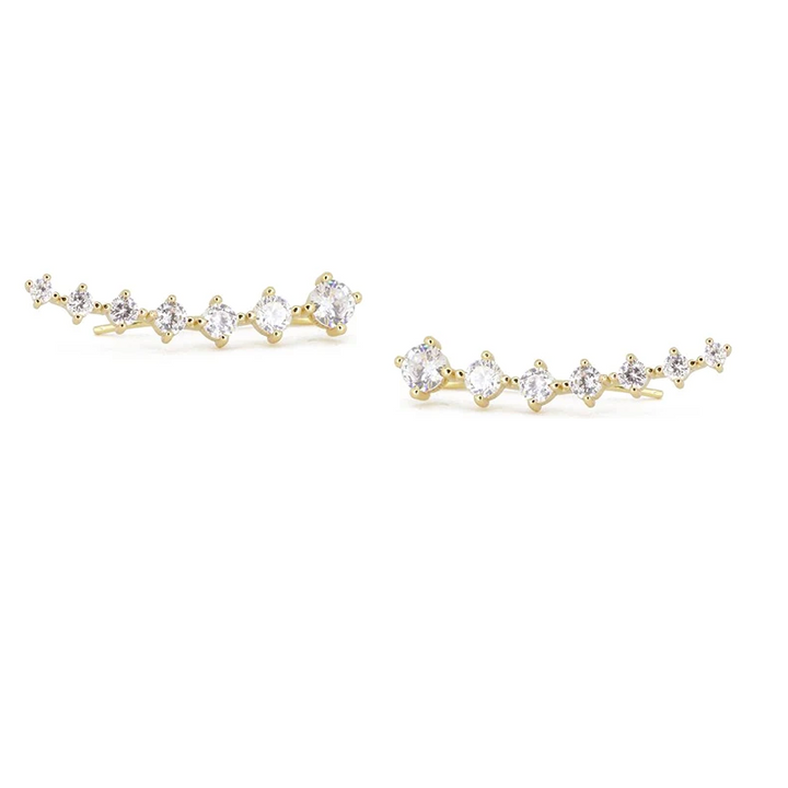 Brincos Ear Climber Sophie, Prata S925