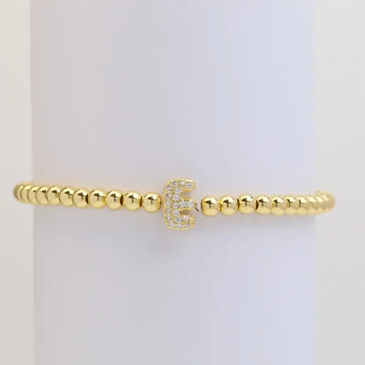 Pulseira de Contas com Inicial Bubble A–Z
