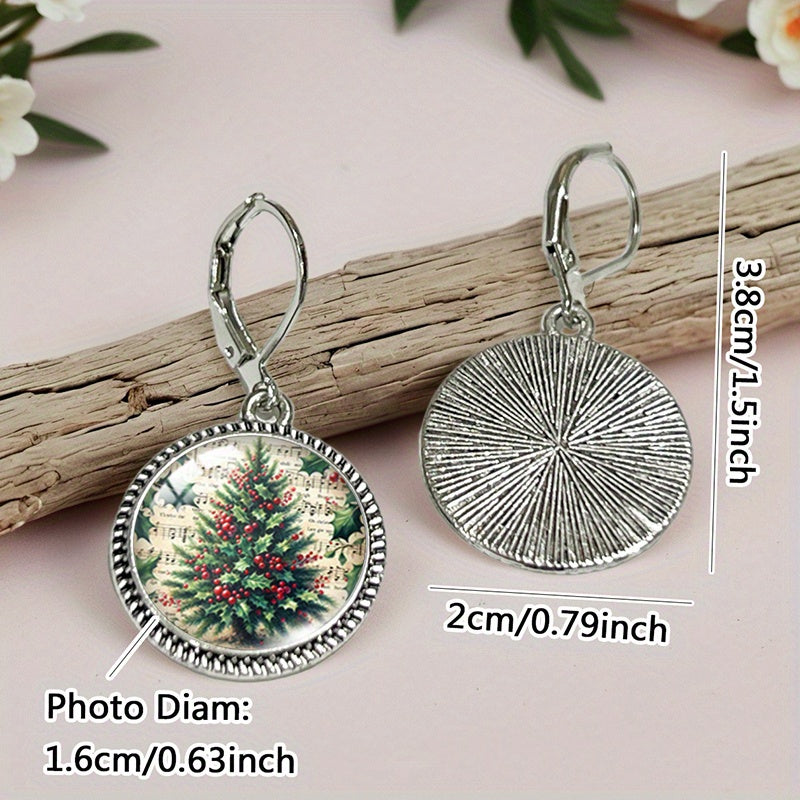 Brincos Vintage com Árvore de Natal