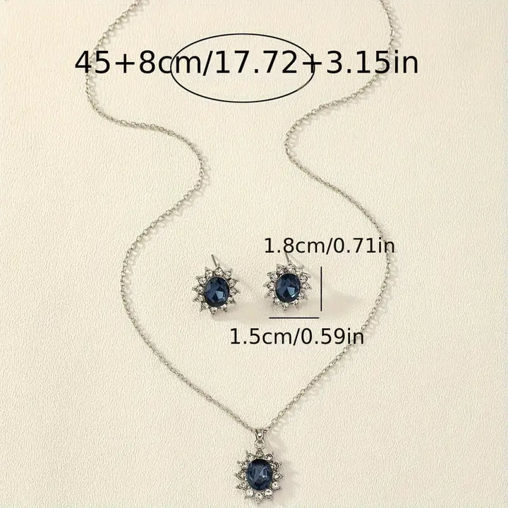 Conjunto de Joias com Safira Escura