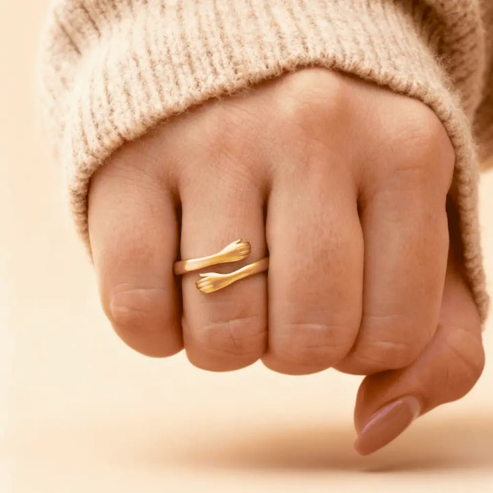 Anel Abraço Dourado Minha Querida Filha