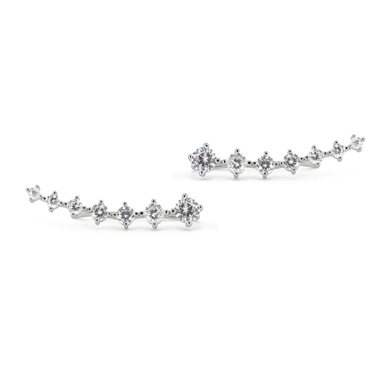 Brincos Ear Climber Sophie, Prata S925