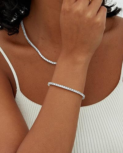 Pulseira Ténis com Moissanite | Ouro Branco
