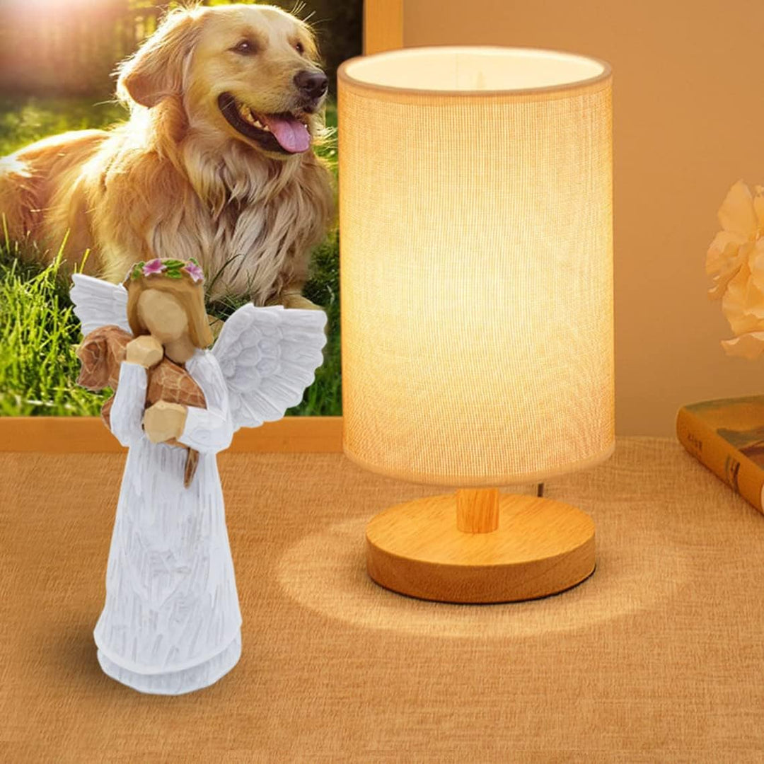 Conjunto de Oferta em Memória do Cão com Figura Anjo da Amizade e Pulseira de Chakras Ponte Arco-Íris