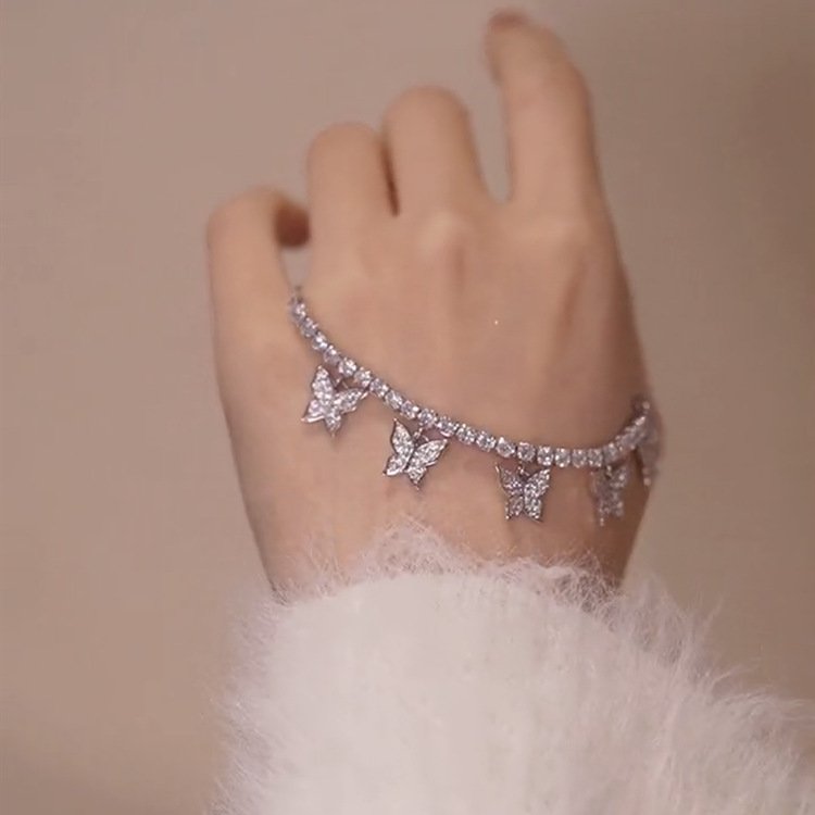 Pulseira Ténis Camelia com Borboletas