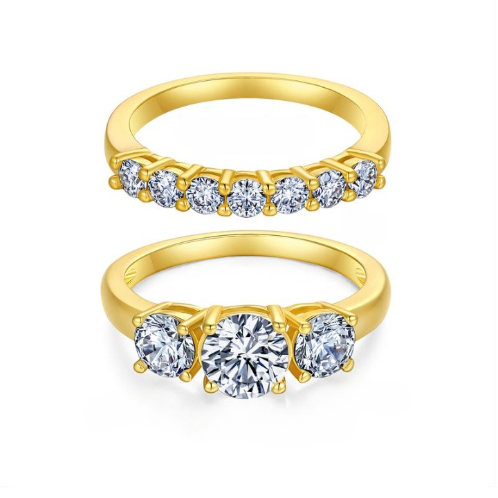 Conjunto de Anéis com Moissanite de 2 Quilates