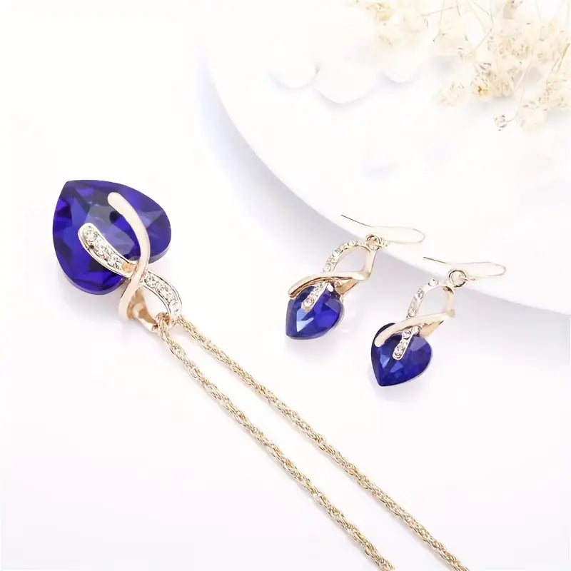 Conjunto Dourado com Safira