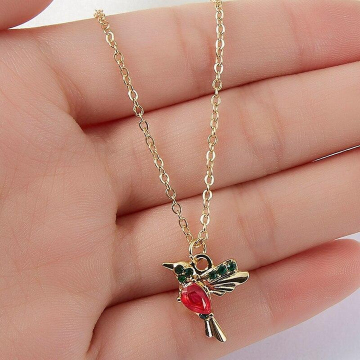 Colar com Colibri em Esmalte e Zircónias