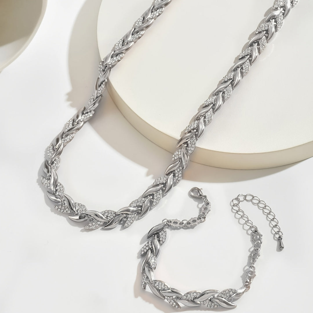 Conjunto Elegante Cauda de Peixe com Pedrinhas de Vidro