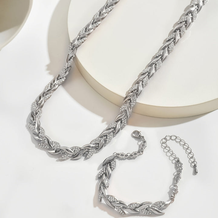 Conjunto Elegante Cauda de Peixe com Pedrinhas de Vidro
