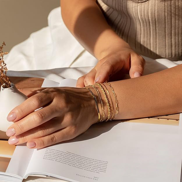 Conjunto de Pulseiras Isabella Vernetta | Ouro Branco