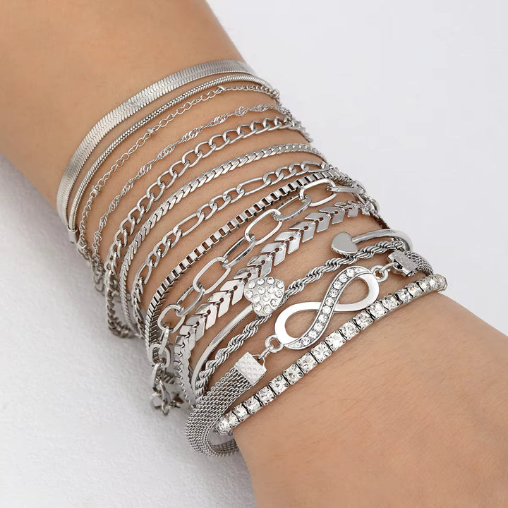 Conjunto de 14 Pulseiras para o Dia a Dia