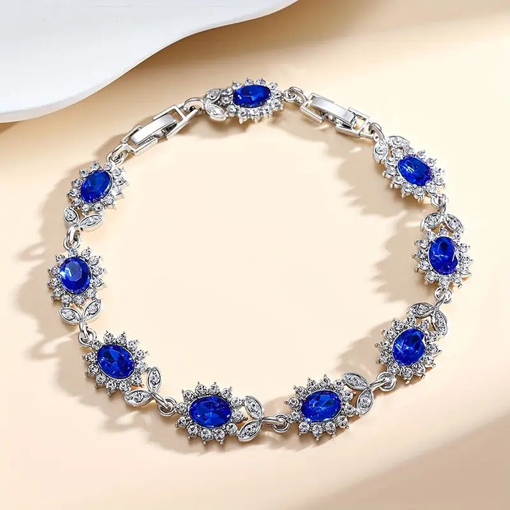 Pulseira de Safira Sofisticada com Encanto Elegante