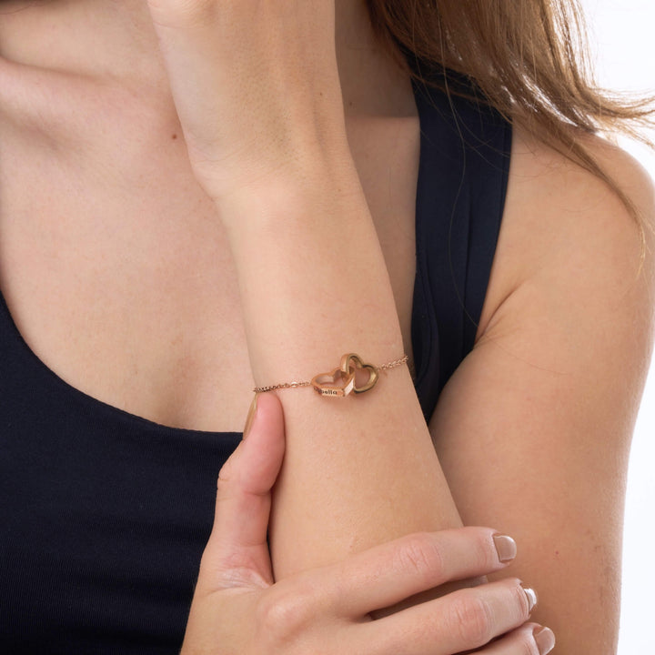 Pulseira Personalizada com Dois Corações