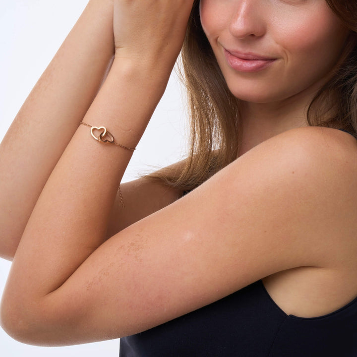 Pulseira Personalizada com Dois Corações