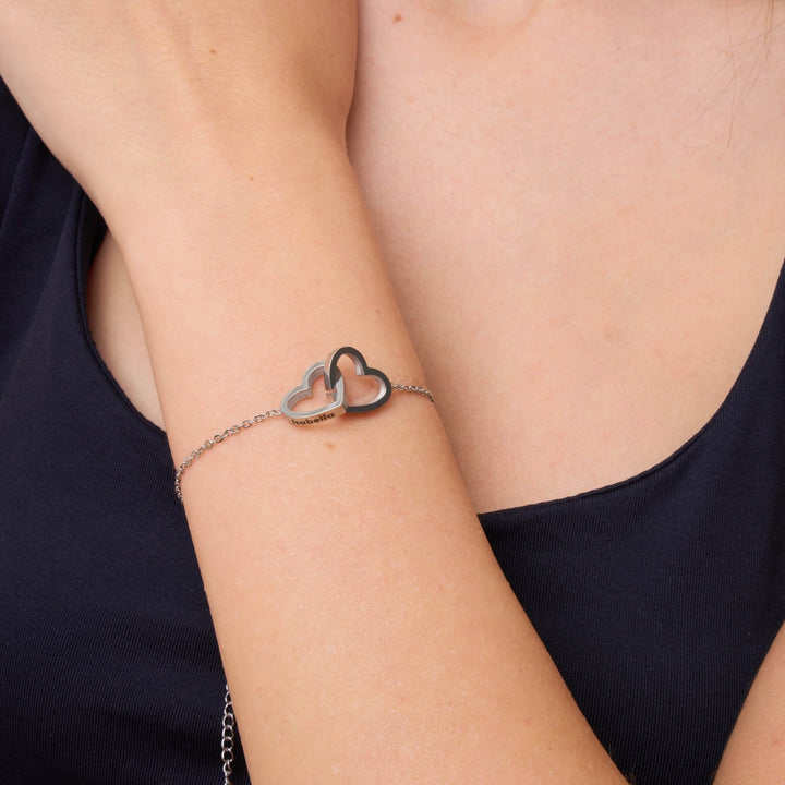 Pulseira Personalizada com Dois Corações