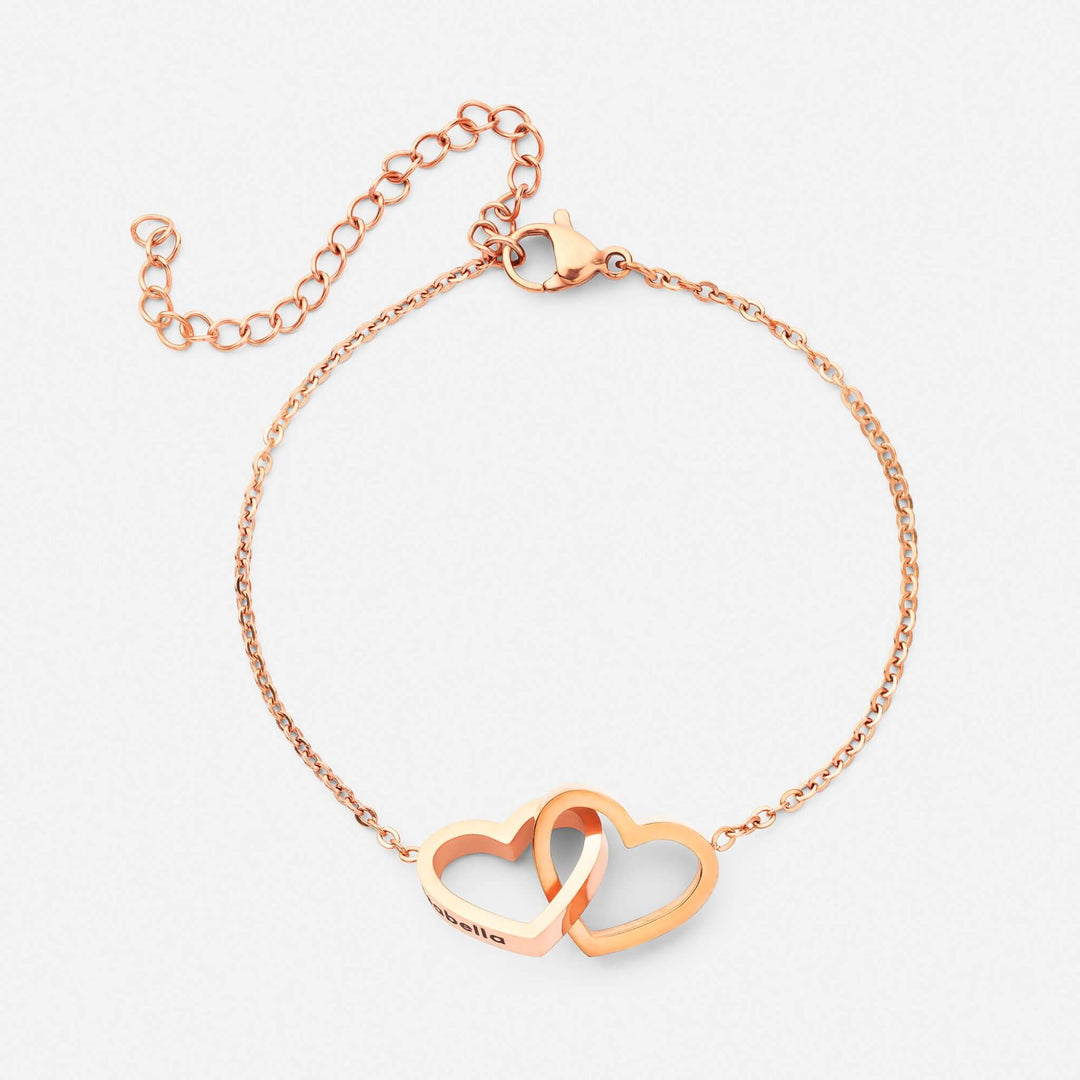 Pulseira Personalizada com Dois Corações