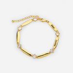Pulseira Personalizada com Placas e Cristais
