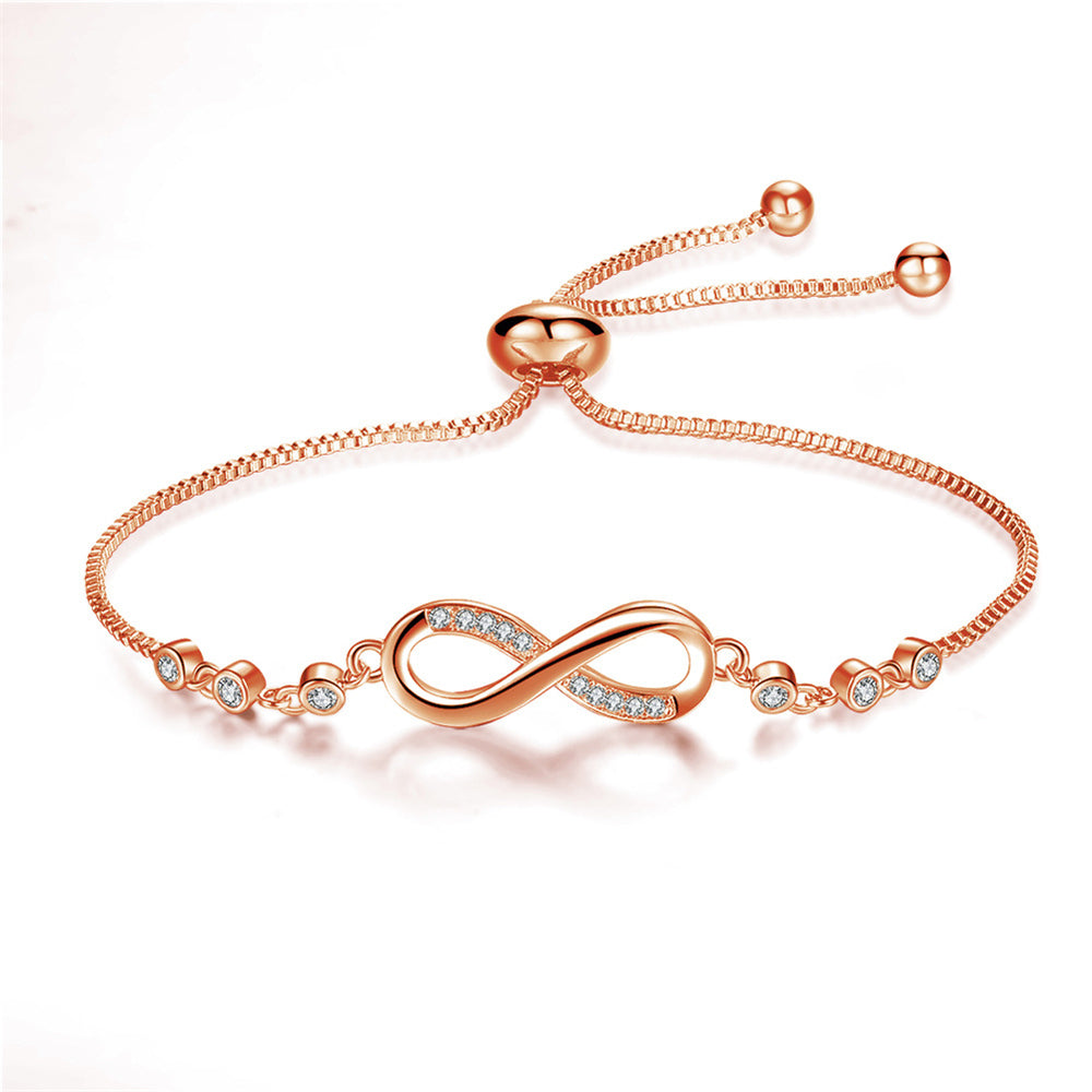 Pulseira Prateada Ajustável com Símbolo do Infinito