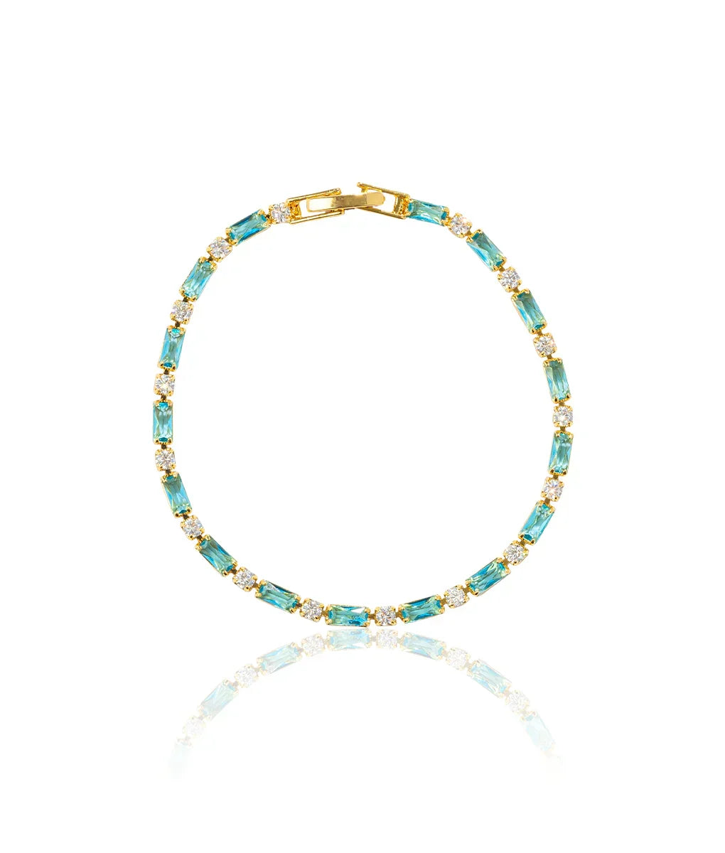 Pulseira Dourada Intemporal com Turquesa Natural