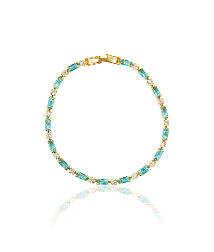 Pulseira Dourada Intemporal com Turquesa Natural