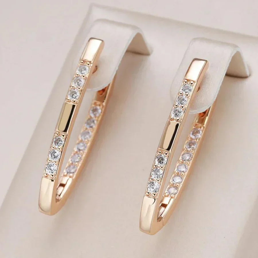 Lindos Brincos com Zircónias | Ouro Branco
