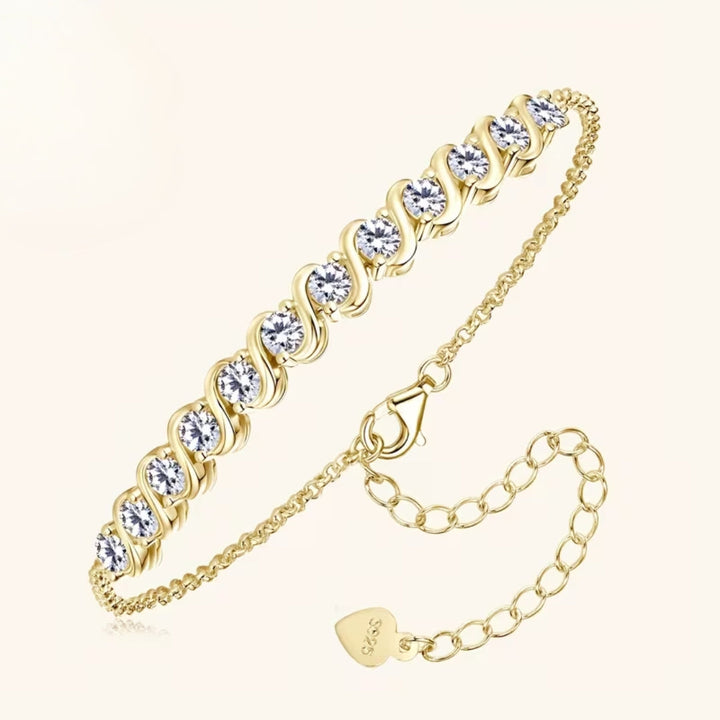 Pulseira com Fila de Cristais Redondos